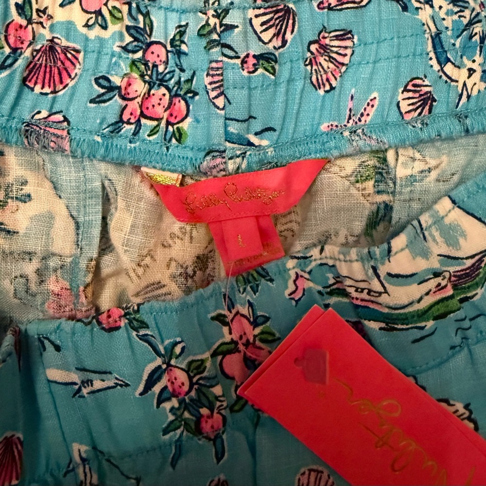 NWT Lilly Pulitzer Lilo Linen Short FLORIDA Tropical Shorts Size L - Picture 2 of 7